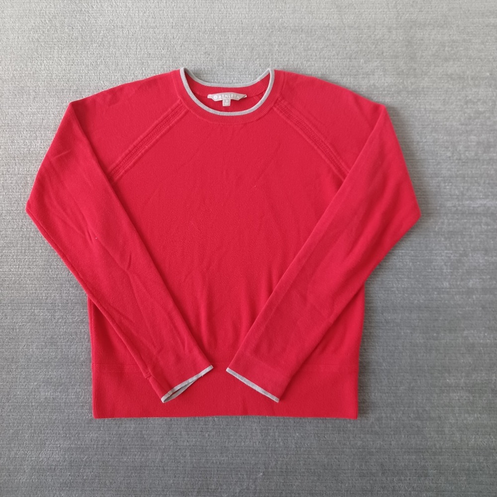 Athleta Sweater Womens‎ Small Red Crew Neck Knit Thumb Hole Stretch Casual